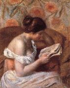 Pierre Auguste Renoir woman reading oil painting